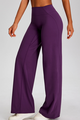 Women's Athletic Flowy Solid Wide Leg Yoga Pants