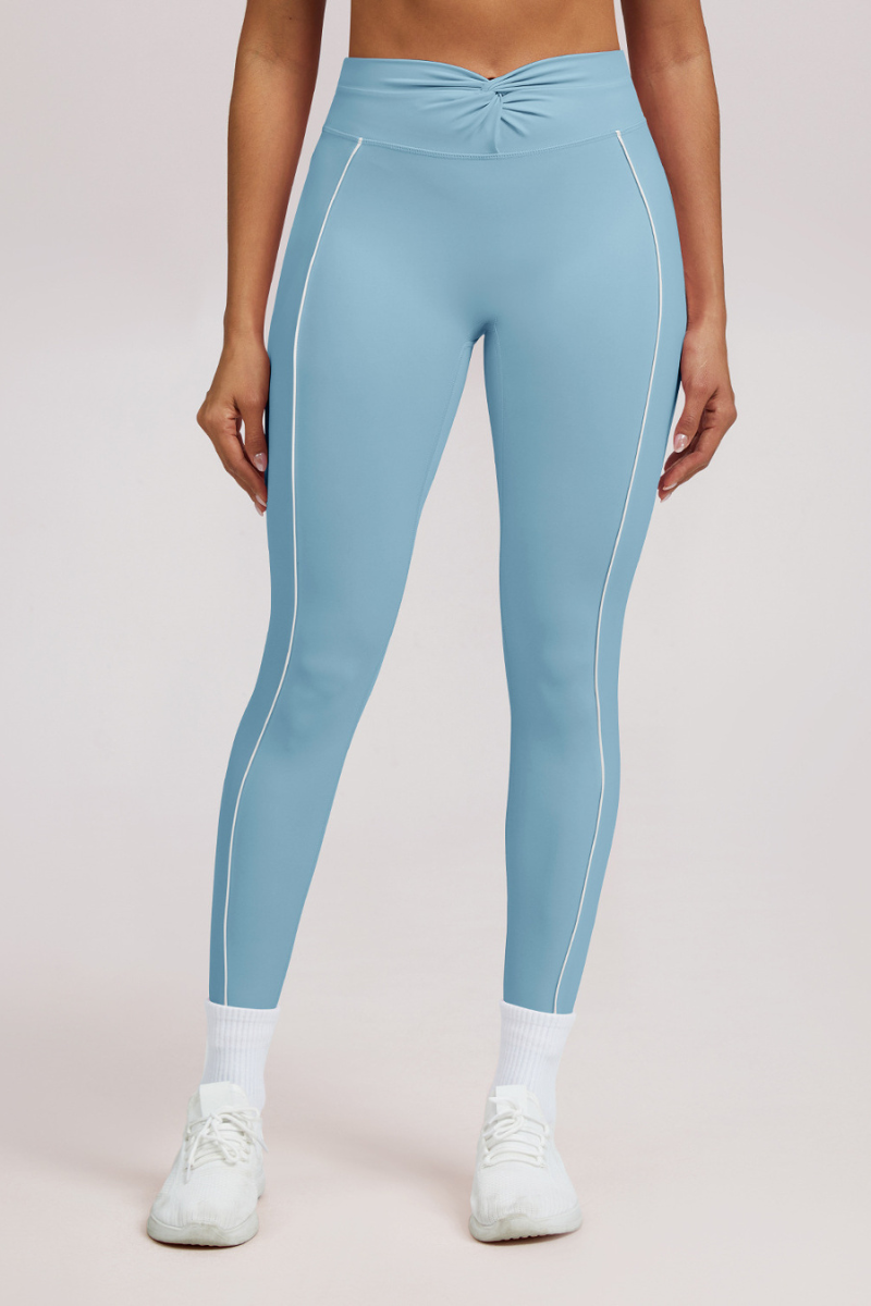 Women's Athletic High-Waisted Pleated Seamless Yoga Leggings