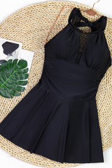 Women's Halter Dress - Solid Sleeveless Quick Dry Backless