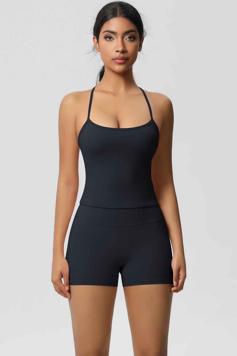 Women Workout Set: Quick Dry Sports Bra + High Waist Shorts