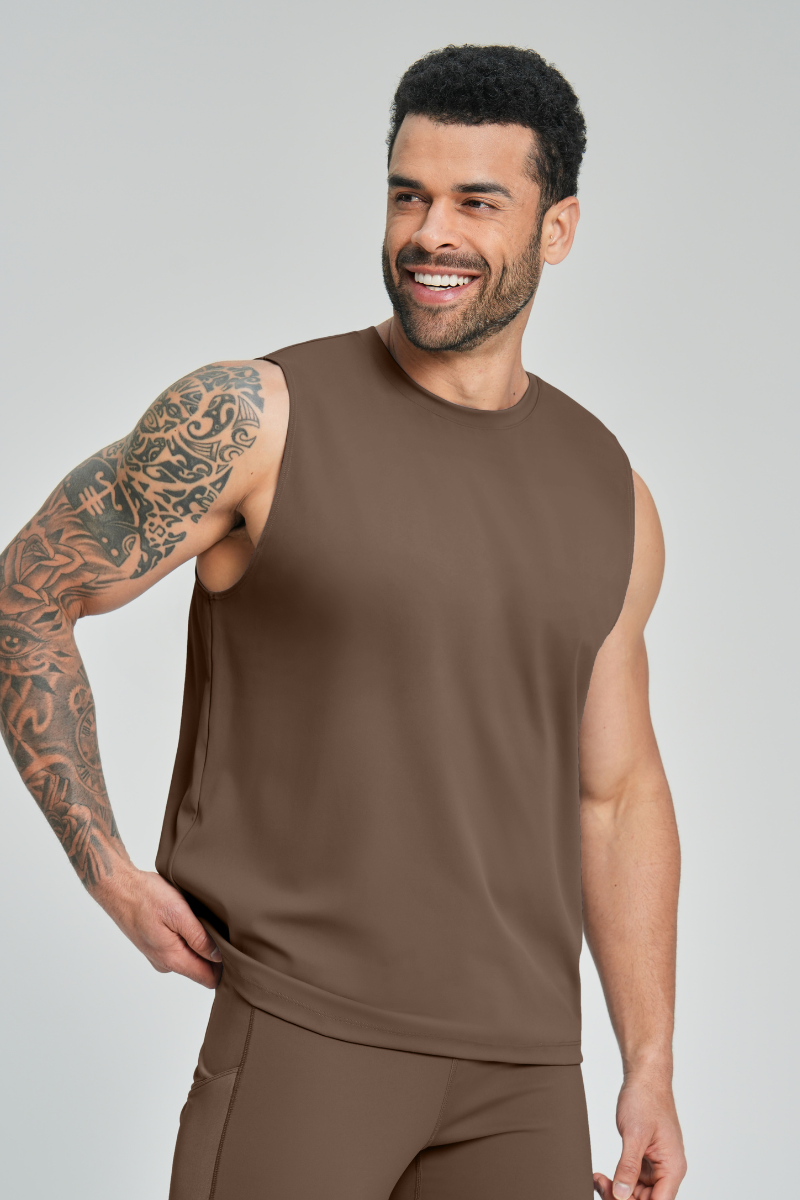Men's Brushed Round-Neck Casual Sports Tank Top