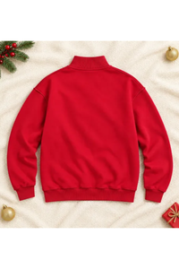 Women's Fall Christmas Tree Color Block Mock Neck Sweatshirt