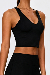 Women's Athletic V Neck Y Back Padded Yoga Bra