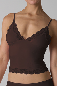 Women's V-Neck Lace Spaghetti Strap Tank Top