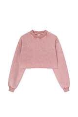 Women's Fall 100% Cotton Cropped Distressed Sweatshirt