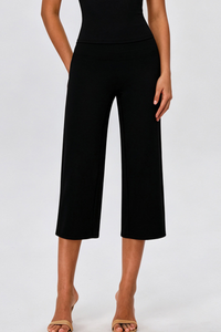 Women's No Front Seam Wide-Leg Cropped Yoga Pants