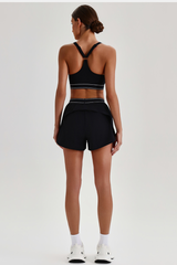 Women's Y-Back Sports Bra & Double-Layer Shorts 2-Piece Set