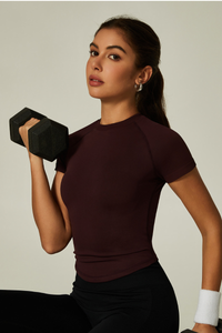 Women's High Stretch Seamless Waist-Cinching T-shirt