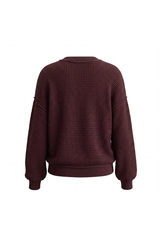 Women's Loungewear Contrast Checkerboard Loose Knit Sweater
