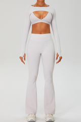 Women's Set: Triangle Cup Bra & Tank Top & Flare Pants