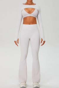 Women's Set: Triangle Cup Bra & Tank Top & Flare Pants