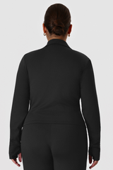 Plus Size Women's Stand Collar Fitted Zip-Up Yoga Jacket