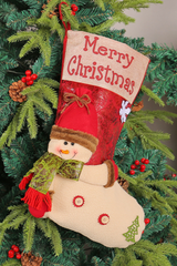 Christmas Decorations Large Sock With Reindeer Doll