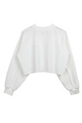 Women Cropped Exposed Seam Sweatshirt