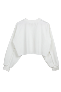 Women Cropped Exposed Seam Sweatshirt