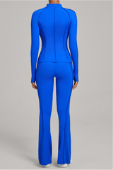 Ladies' zipper long-sleeve two-piece set