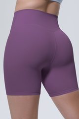 Women's Athletic Ice-Skin Breathable Solid Color Yoga Shorts