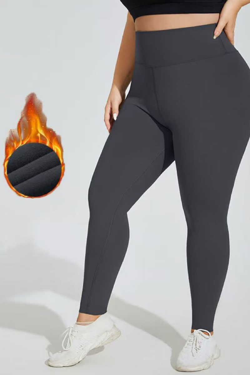 Plus Size Women's Fleece Lined Butt Lifting Yoga Leggings