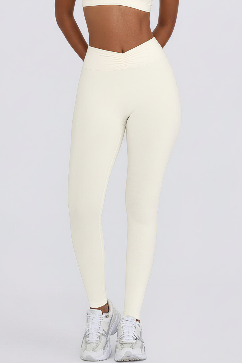 Women's Brushed Pleated Sports Yoga Legging
