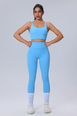 Women's Crisscross Back Sports Bra & Butt-Lifting Yoga Leggings Set