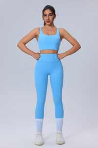 Women's Crisscross Back Sports Bra & Butt-Lifting Yoga Leggings Set