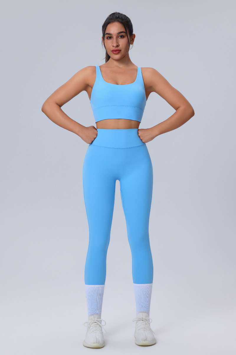 Women's Crisscross Back Sports Bra & Butt-Lifting Yoga Leggings Set