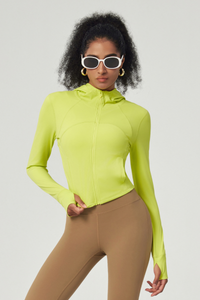 Women's Butter-Soft Hooded Cropped Yoga Jacket
