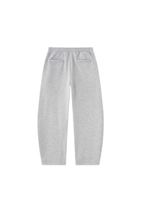 Unisex Fall Fleece Lined Elastic Waistband Curved Sweatpants