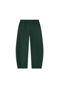 Unisex Fall Fleece Lined Elastic Waistband Curved Sweatpants