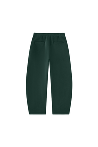 Unisex Fall Fleece Lined Elastic Waistband Curved Sweatpants