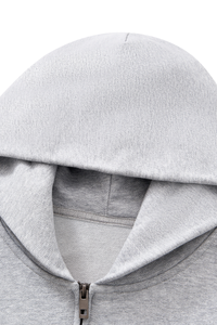 Unisex Fall 100% Cotton Terry Double-Zip Hooded Jacket