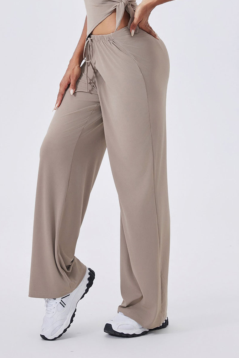 Women High-Waist Relaxed-Fit Drawstring Yoga Lounge Pants