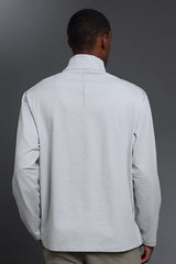 Men Half-Zip Stand Collar Breathable Loose Long Sleeve T-Shirt