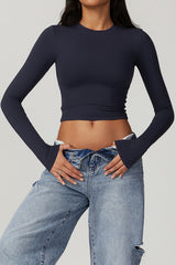 Women'S Sport Crop Top Long Sleeves