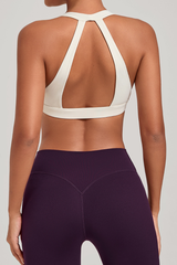 Women's Athletic Halterneck V-neck Cut Out Bra