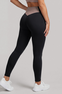 Women's Athletic High Rise Color Block Butt Lifting Leggings