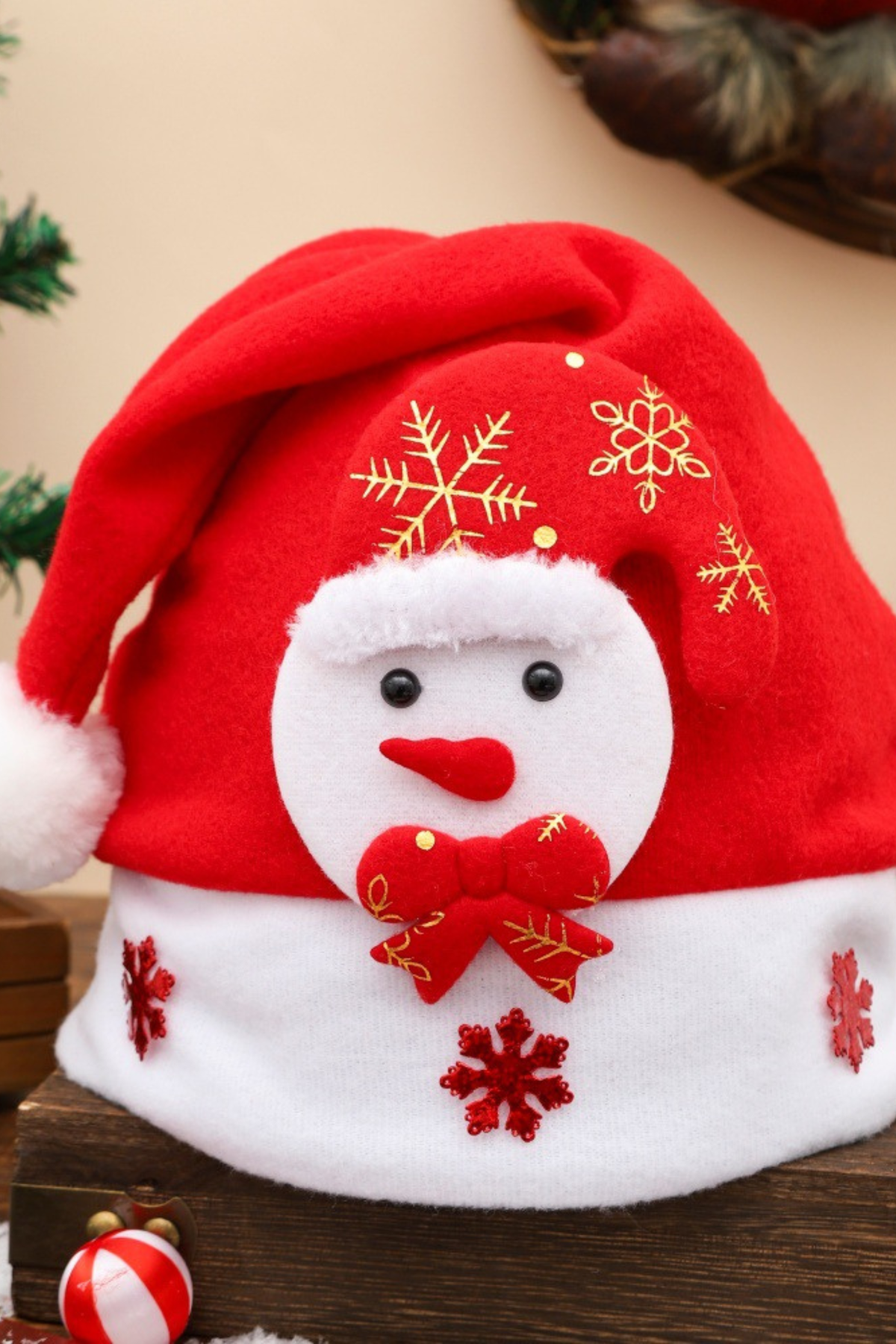 Unisex Cute Red Christmas Santa Hat Non Woven Santa Cap