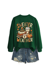 Women's Fall Cute Pumpkin Letter Print Relaxed Pullover