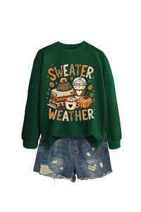 Women's Fall Cute Pumpkin Letter Print Relaxed Pullover
