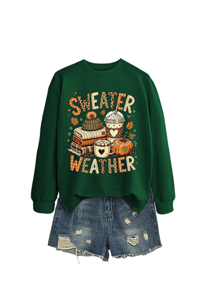 Women's Fall Cute Pumpkin Letter Print Relaxed Pullover