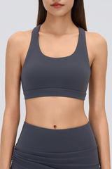 Women's Racerback Mesh Cutout High Support Sports Bra