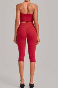 Women’s Halter Tank & Capri Leggings 2-Piece Yoga Set