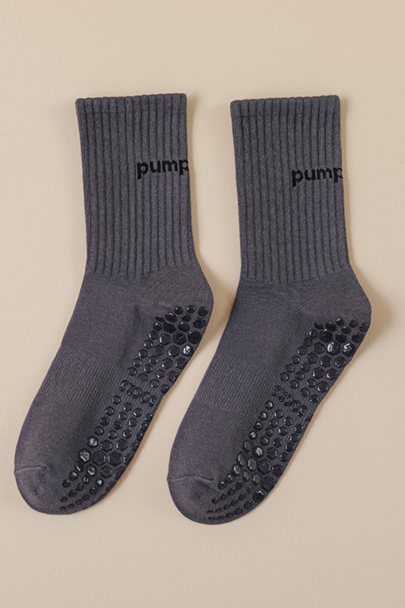 Women's Silicone Anti-Slip Yoga Crew Cotton Yoga Socks