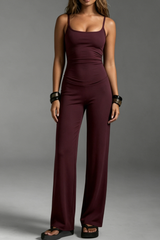Women's Yoga Tank Top Straight Wide Leg Pants Two Piece Set