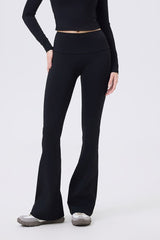 Low-rise wide-hem yoga flared pants