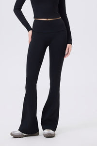 Low-rise wide-hem yoga flared pants