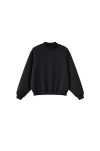 Unisex Fall Streetwear Boxy Mockneck Sweatshirt