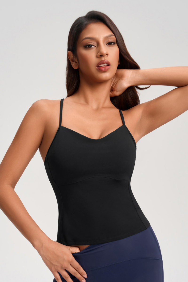 Women's Spaghetti Strap Cut-Out Sports Tank