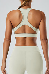 Women's deep V-neck triangle cup sports bra