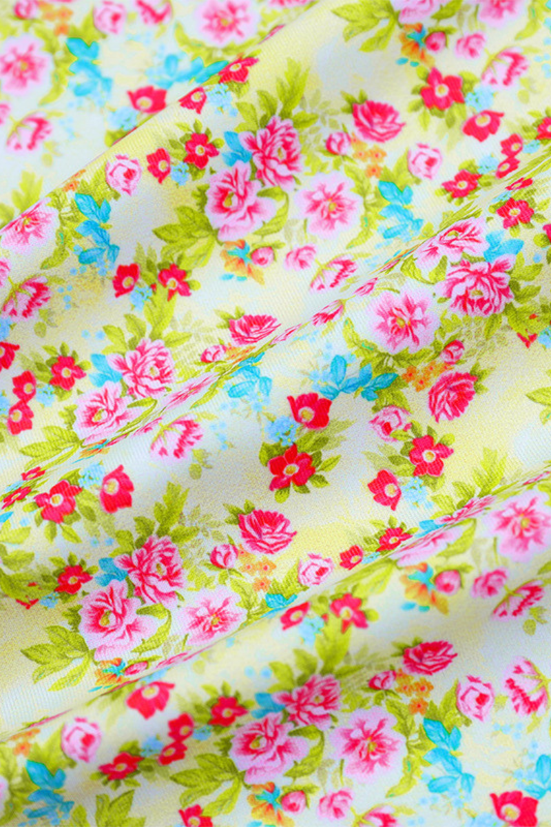 Women's Floral Print Removable Straps One Piece Swimsuit